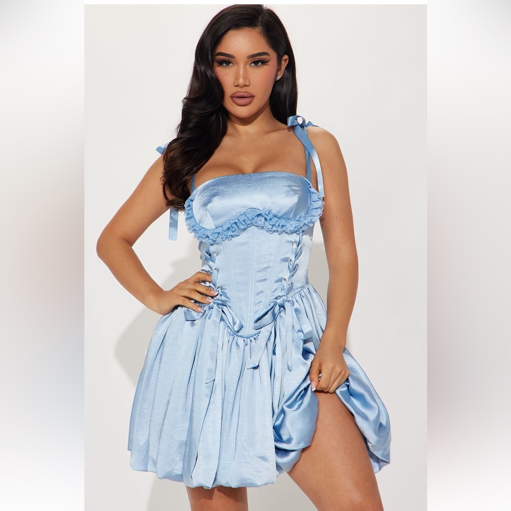 Fashion Nova Light Blue Mini Dress